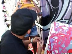 Blonde sexy Bridgette B gets cum drenched after sex with hot guy