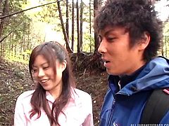 Out in the woods with a beautiful hardcore Japanese girl