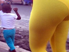 Candid transparent yellow leggins