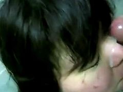 Chinese girl blowjob and gets cumshot on the body 57