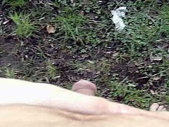 running completely naked right next to busy road