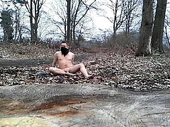 naked exhibition in forest