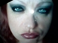 Her Sexy Hot Horny Slutty Face covered with my SpermCocktail