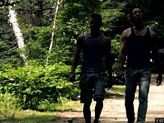 Hiking out in the woods made these hunks super horny. They head back to the lodge, so they can intimately make out. Their nude, muscular flesh is pressed together, as they get rock hard for sex. Don't miss out on this hardcore fucking.