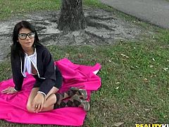 I'm a fan of pretty much any Latina girl. I saw Sadie in the park and I couldn't get over, how hot her nerdy look was. I couldn't help but imagine my cock between her lips and in her mouth. She agreed to come back and do an interview with me, so I think it'll happen.