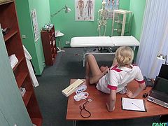 Female doctor tries to induce a new addiction in her patients, addiction of her vagina. She turns on the male patient within no time and he is horny as fuck. The big hard cock is doctor's new toy, her favorite one!