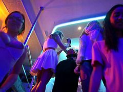 Crazy hardcore orgy at a night club with lots of sluts