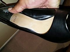 Cum on stolen high heels