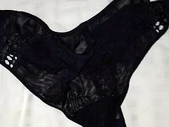 Cumming on wife's panties