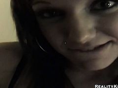 Brunette sweetie and her hard dicked fuck buddy are in the mood for oral sex
