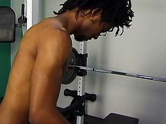 Two hard rock ebony studs finish their workout routine with some dick sucking. Nothing beats this kind of relaxation after hard workout. Two sweaty ebony bodies pressed against each other, with their huge cocks ready to be sucked. Gotta love sweaty men with big penises.