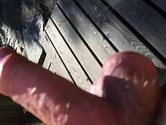 Quick solo orgasm outdoors