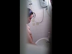 Hidden Cam Busty showering Malay mom