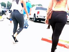 Black Spandex Latina Thick Jiggly Butt in Mall