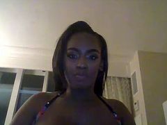 Sexy black WebCam model masturbating