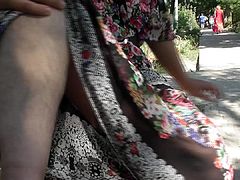 Hairy Mature in transparent dress (part 2)