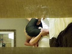 Hot hotel window voyeur fuck