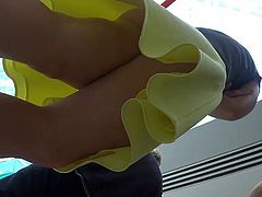 Office chick lunchtime upskirt