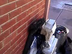 Cumming in his yard