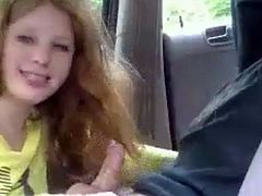 Girlfriend Blows him in the Car