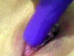 Horny mature fucking her juicy pussy to orgasm