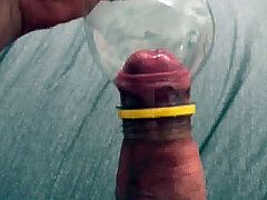 Playing with cock & bottle