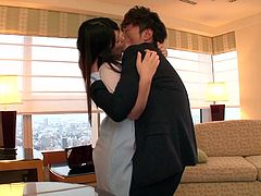 She was waiting all day for her husband to come home so they could fuck. They didn't even get to the bedroom. He fucked her on the table and rammed his stiff cock in her hot Japanese pussy. She spread her legs and got her cunt licked.