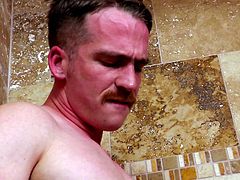 Doug knew that in the right situation, he could get some from his straight buddy Nate. He knew that in the right moment, that man and his mustache would be his. A setup in the shower at the right moment was all it took for Nate to step over to the gay side.