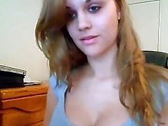 Amateur beauty gives hot striptease on webcam