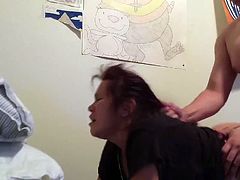 Amateur doggystyle hair pulled
