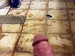 Powerful Pissing with Hard Dick