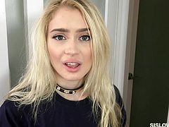 Her boyfriend has left this sexy blonde Unsatisfied. She hasn't had an orgasm in forever. Maybe her stepsibling will have better luck making her cum. She sucks him off in the hopes her hunky stepsibling will have hardcore forbidden sex with her. She now has a wet cunt waiting to be rammed by cock.