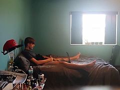 Sexy Teen Boy Wank on Laptop