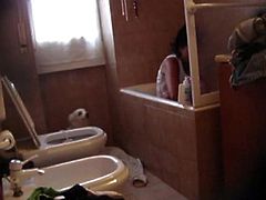 Francesca Maggio masturbating on a bathtub