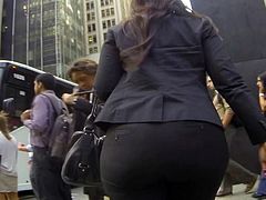 Big butt in office pants milfs