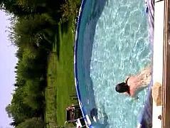 naked and plugged swimming