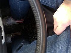 Driving in trashed converse