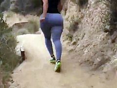 Big Booty Hiking in the Forest MILF