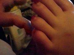 playing with the wife dirty toes