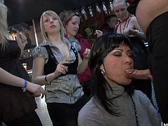 Youll get to see having hardcore sex at this all out, fuckfest party, where a cute brunette is smoking some guys pipe and waiting to get a cumshot to swallow, while a blonde with monster size hooters is bending over, getting her shaved pussy hammered from behind.