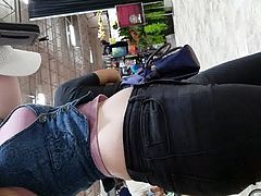 Candid PAWG Thick hipped brunette