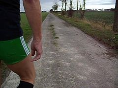 Green Adidas White Stripes Tight Shiny Nylon Boy Shorts