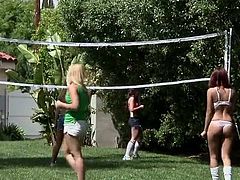 Girls Playing Nude Volleyball
