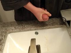Huge Cum Shot in Sink