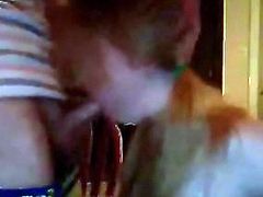 Cute coed in pigtails chatroom blowjob