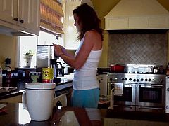 MILF making coffee