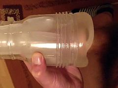 Clear fleshlight cum