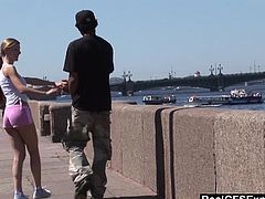 Out for a jog this horny russian girl meets a black stranger Sucking and fucking is whats on her mind The definition of meet and fuck she handles this monster like its nothing