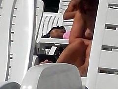 Spy pool boobs woman romanian