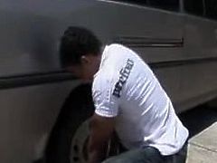 Watch these two latino men first helping on car changing wheels goes to horny hot sex homemade You should have watch these latino gays are so horny today They are having an awesome and hot anal sex in their room They both suck their fatty hard dick They are enjoying licking each others ass hole and fuck after and had a nice cumshot in the end
